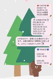 12月前半迄予定/予約状況