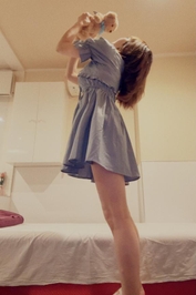 今日のコスプレは？なに。😇？