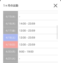 ♡4月シフト♡