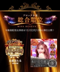 ミスヘブン結果でました！！！！