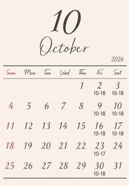 10月出勤予定🗓️