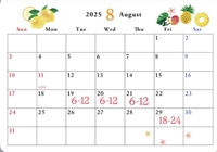 8月後半カレンダー